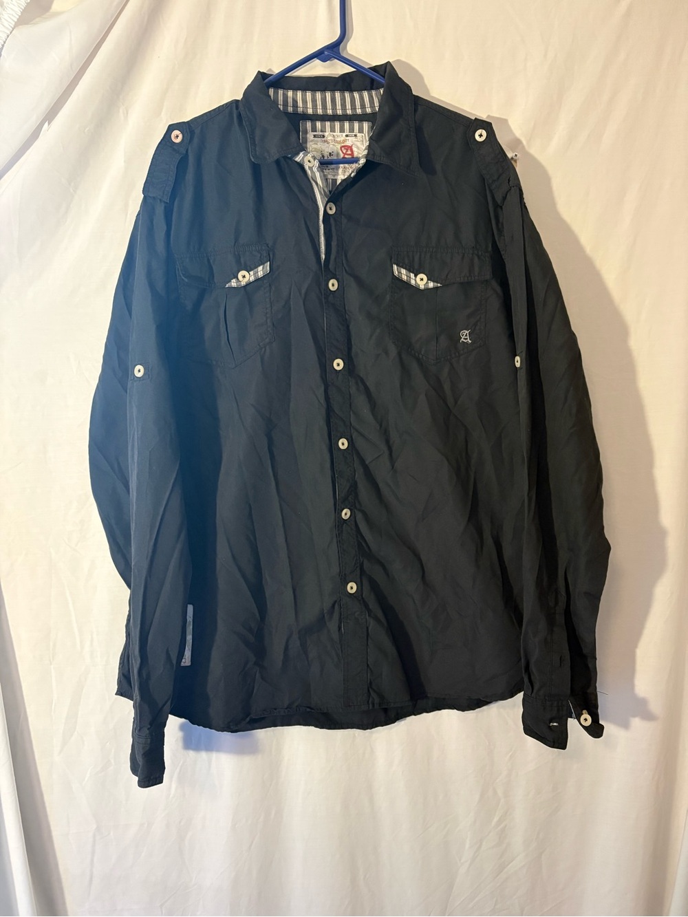 Akademiks Black Long-Sleeve Casual Button-Down Shirt